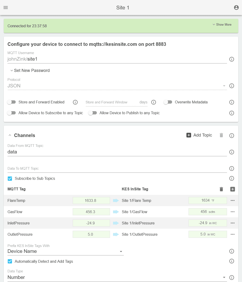 Device status in real time from Clarity.