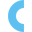 Clarity brandmark logo, blue letter "c".